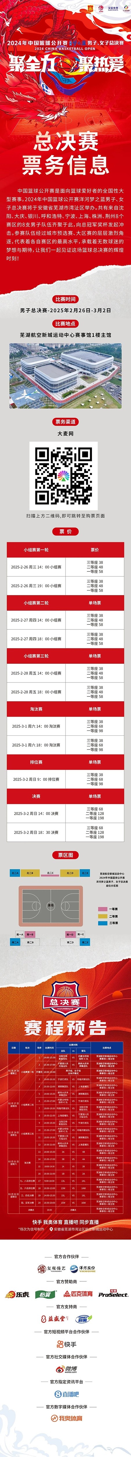 2024年中國(guó)籃球公開賽洋河夢(mèng)之藍(lán)男子、女子總決賽售票啦！
