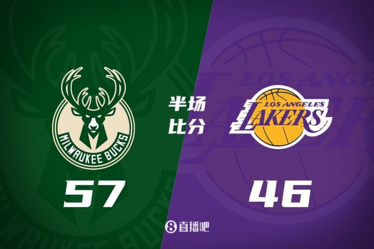 讓一套首發(fā)！布朗尼8分全隊(duì)最高 字母13+3 湖人半場(chǎng)落后雄鹿11分